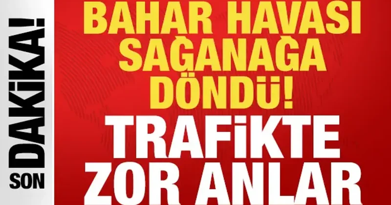 İstanbul da bahar havası bir anda sağanağa döndü: Trafikte zor anlar...