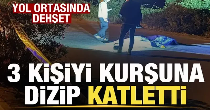 Yol ortasında dehşet! 3 kişiyi kurşuna dizip katletti