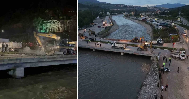Tokat’ta taşkın riski: Çedaş Köprüsünde yıkım başladı Tokat Haberleri