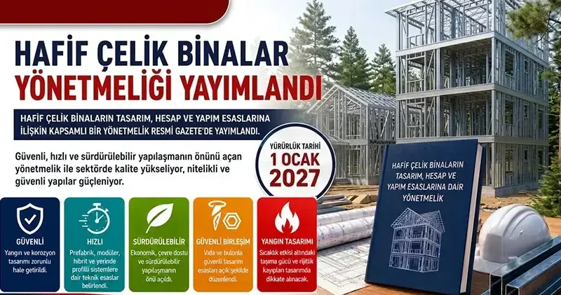 Bakanlıktan hafif çelik binalar yönetmeliği
