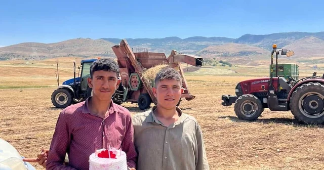 Mercimek tarlasında kavurucu sıcak altında doğum günü sürprizi Siirt Haberleri Habertürk Yerel Haberler