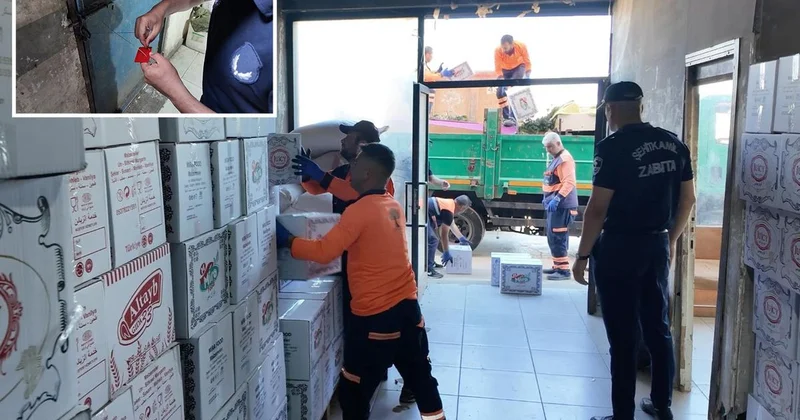Şehitkamil de 2 ton bozuk pasta ele geçirildi