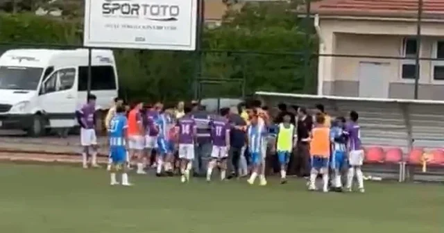 Kayseri de amatör maçta hakeme saldırı VİDEO İZLE