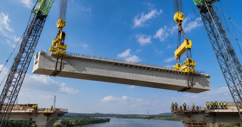 120 tonluk beton kirişler tek tek taşındı: Dev köprüyü 24 saatte inşa ettiler Sözcü Gazetesi