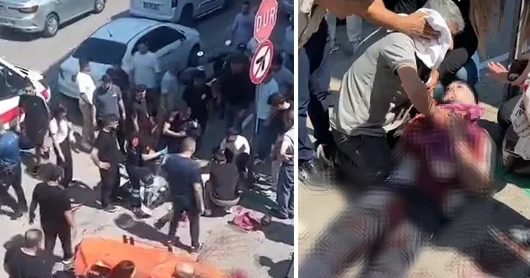 Yarasını unuttu, yerdeki evladı için çırpındı: Ne olur ölme oğlum Babanın mücadelesi yürekleri dağladı