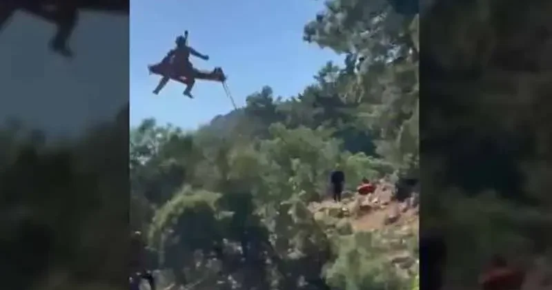 Dağlık arazide yaralanan vatandaş askeri helikopterle tahliye edildi