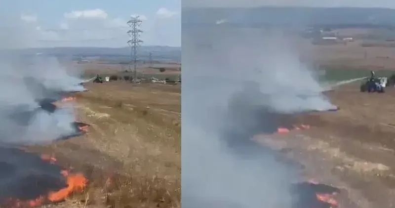 Silivri de iki farklı otluk alanda çıkan yangında 300 dönüm arazi zarar gördü