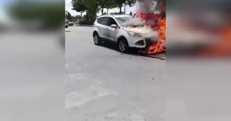 Yer: Çorum! Cip seyir halindeyken alev aldı