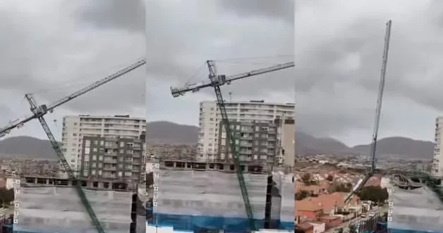 Şantiyedeki kule vinç evlerin üzerine devrildi, görenler şaştı kaldı