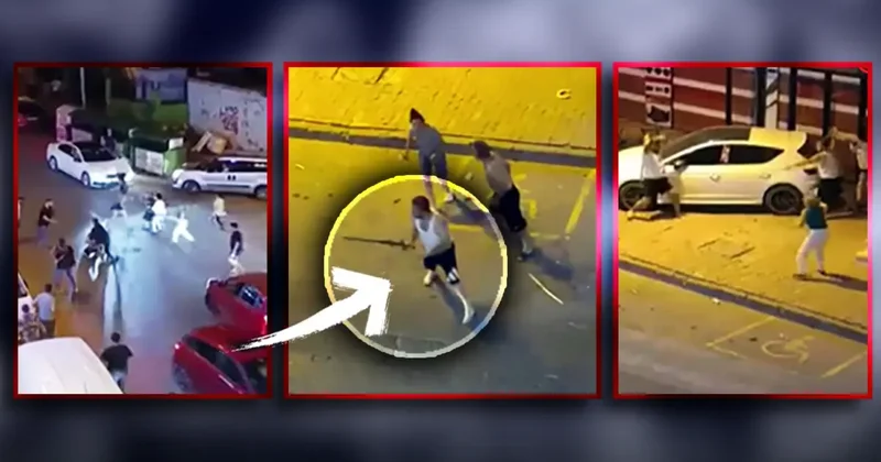 İstanbul da sokak kavgasında kılıçlar çekildi! Korkunç anlar kamerada