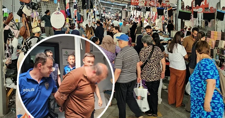 Pazardaki kadınlar şikayet edince gözaltına alındı