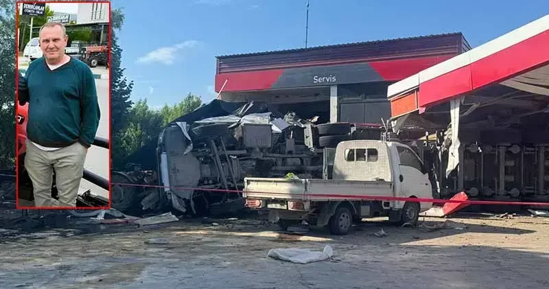 Kömür yüklü TIR, akaryakıt istasyonuna girdi: 1 ölü, 2 yaralı