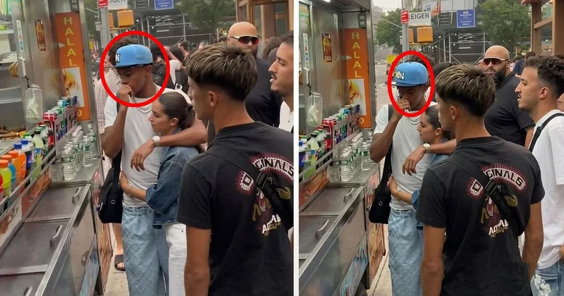 Helal olsun sana! O da herkes gibi kuyruğa girip yemeğini almayı bekledi