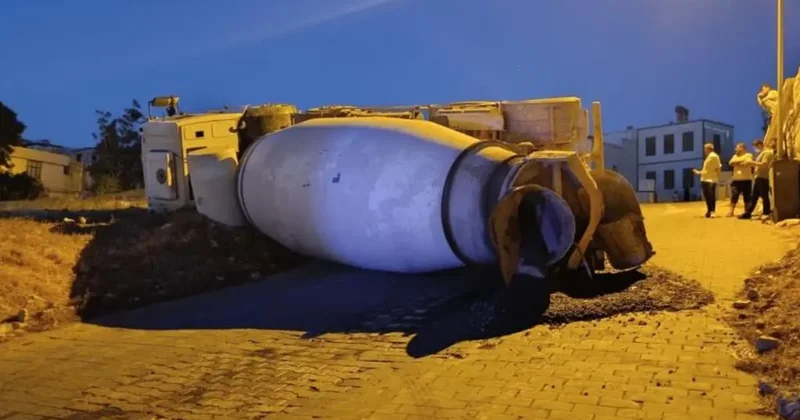 Kahramanmaraş ta beton mikseri devrildi: 1 yaralı