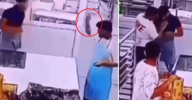 Dehşet anları kamerada! Fırlattığı bıçak arkadaşını hayattan kopardı