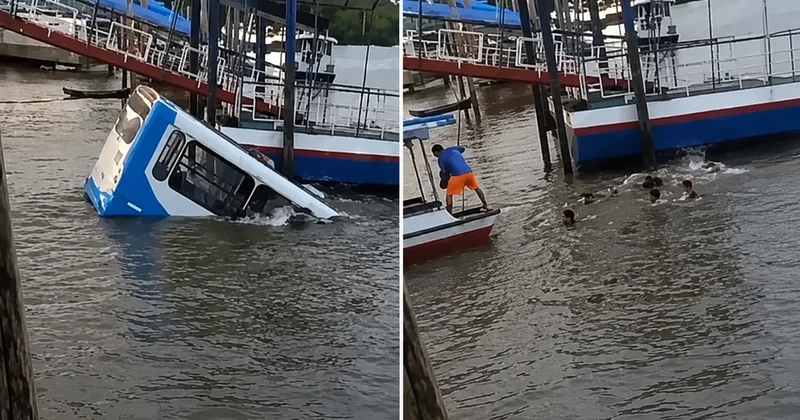 Yolcu otobüsü nehre düştü! Kameralara yansıyan dehşet