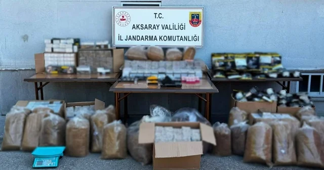 Piyasa değeri 750 bin liralık kaçak tütün ele geçirildi Aksaray jandarmadan kaçak tütün operasyonu Aksaray Haberleri Habertürk Yerel Haberler