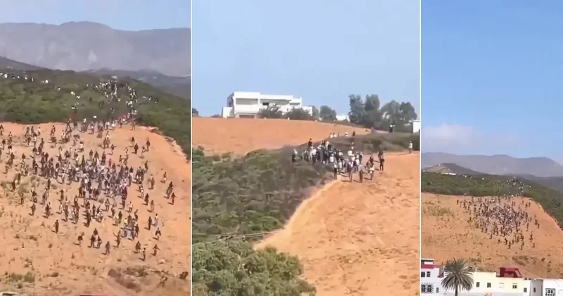 Sosyal medyada örgütlenip binlerce insan sınıra doğru ilerledi! İspanya nın Fas sınırı yine tehlikede