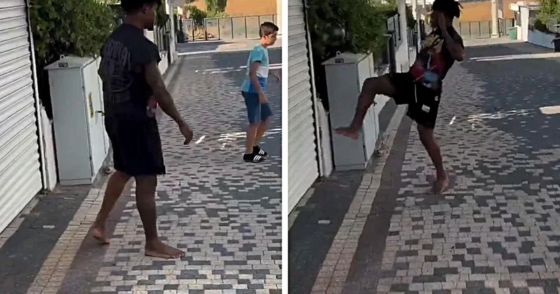Orban Türkiye ye çabuk alışmış! Çıplak ayakla sokağa indi, mahalledeki çocuklarla futbol oynadı