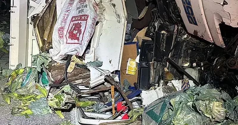 Mersin de TIR a çarpan sebze yüklü kamyonun şoförü öldü
