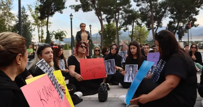 Çorum da öldürülen Yasemin Yanık için oturma eylemi