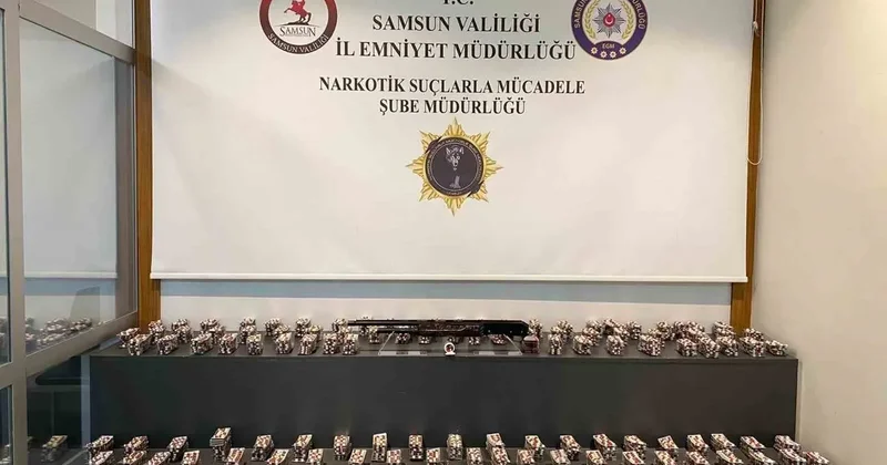 Samsun’da ikamette 13 bin 48 sentetik ecza hap ele geçirildi
