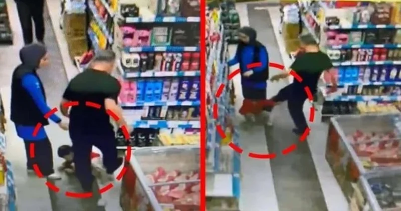 5 yaşındaki oğlunu markette tekmeleyen baba tutuklandı