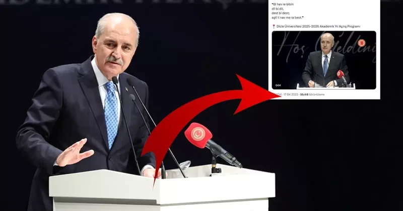 Kurtulmuş kürsüden Kürtçe çağrı yaptı, aynı mesaj TBMM hesabından da paylaşıldı