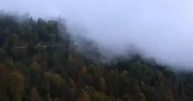 Sisle kaplanan Yedigöller yolu büyüledi: Kartpostallık manzara dronla görüntülendi VİDEO İZLE