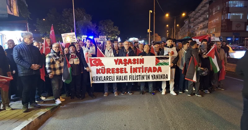 Yer Kırklareli: Gazze ye destek yürüyüşü düzenlendi