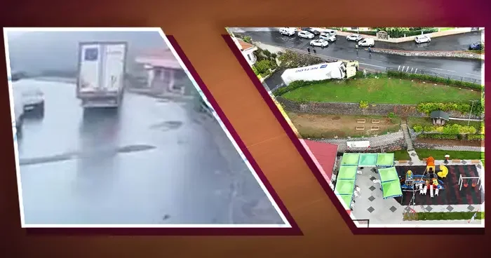 Yer: Sarıyer... TIR, çocuk parkına böyle devrildi: O sırada öğrenciler...