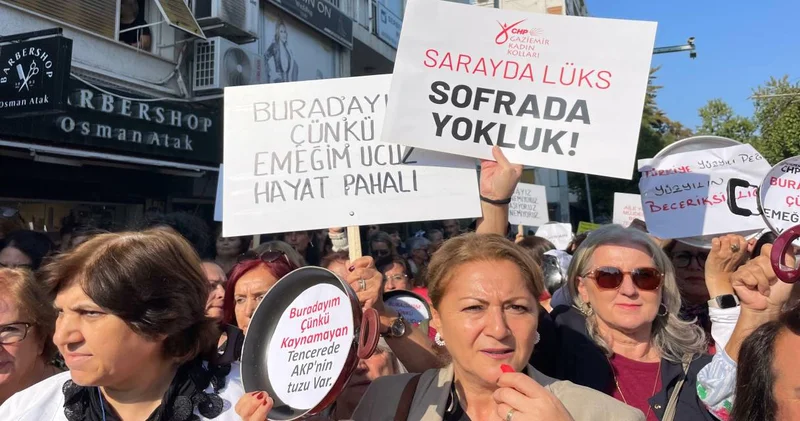 CHP li kadınlardan boş tencere eylemi!