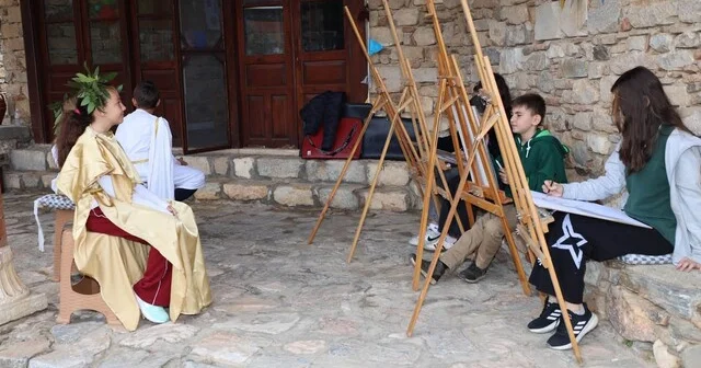 Afrodisias Antik Kenti çocuklar için açık hava atölyesine dönüştü Aydın Son Dakika Haberleri Habertürk Yerel Haberler