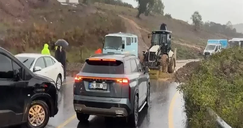Şile de iki bölgede toprak kaydı; yol trafiğe kapandı