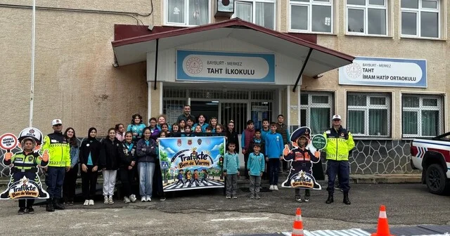 Trafikte Ben de Varım projesi köy okulunda başladı Bayburt Son Dakika Haberleri Habertürk Yerel Haberler