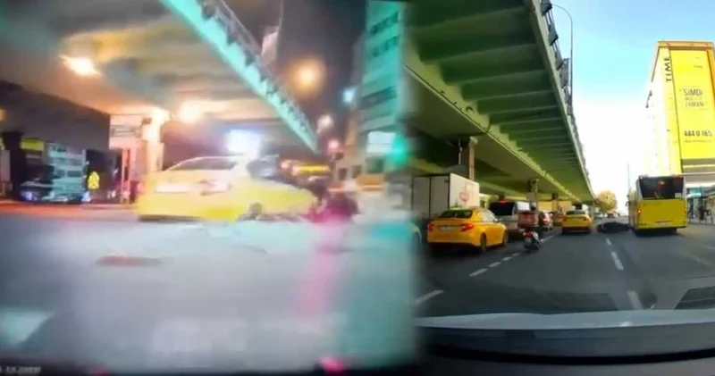 Taksi şoförü kontrolsüz şerit değiştirdi: Kazaya sebep oldu