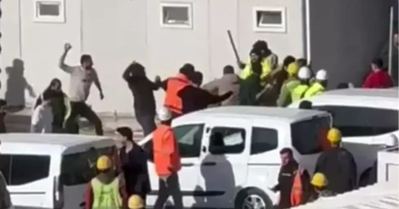 Ankara da inşaat işçileri arasında taşlı sopalı kavga