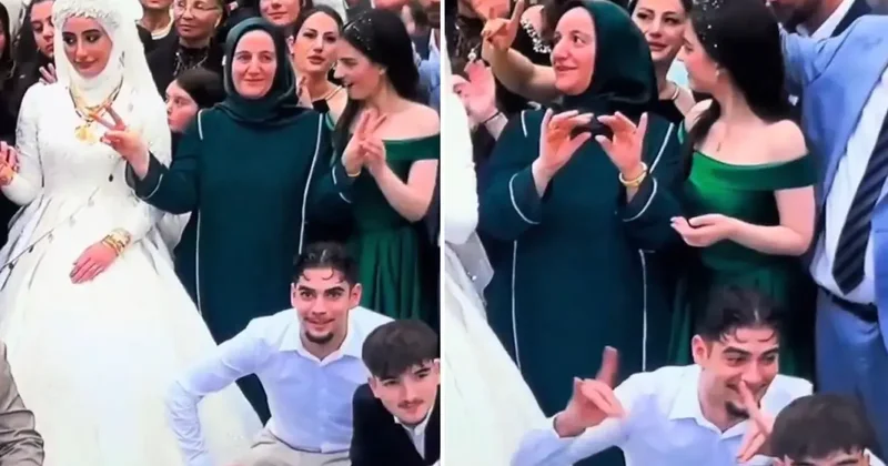 Herkesin bozkurt işareti yaptığı düğüne damga vuran anne: Kızı müdahale etti