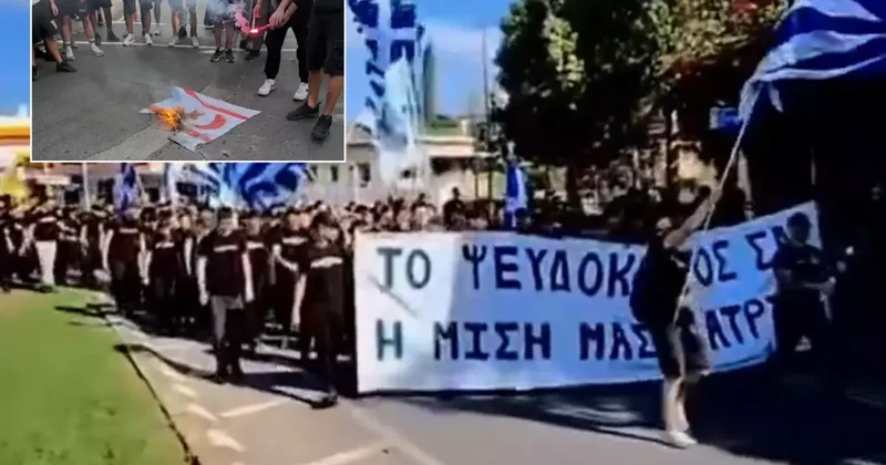 Rumlardan sınırda bayrak yakma provokasyonu! KKTC den sert tepki