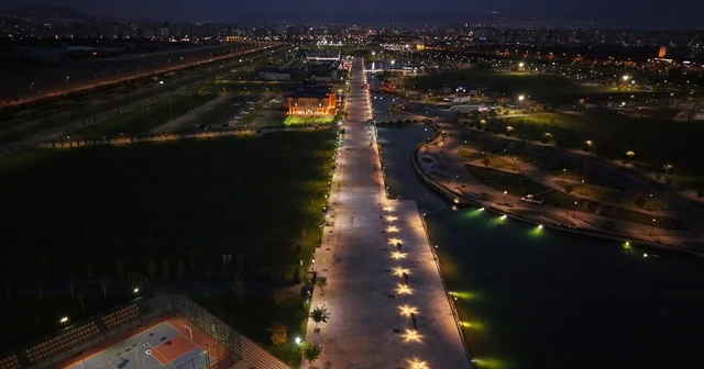 Recep Tayyip Erdoğan Millet Bahçesi ne ışıklandırma yapıldı Kayseri Haberleri