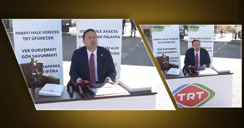 CHP li milletvekilinden TRT önünde dikkat çeken eylem! Stüdyo kurup Siyah beyaz çağrısında bulundu