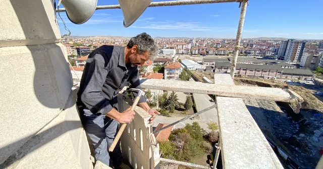 Yozgatlı minare ustası mesleğinin risklerinden dolayı çırak bulamıyor Yozgat Haberleri
