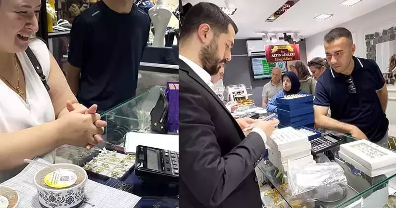 Müşterilerinin altın günü nü kuyumcu dükkanına taşıdı