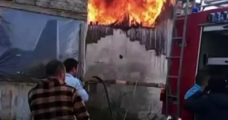 Ev ve samanlık alev topuna döndü