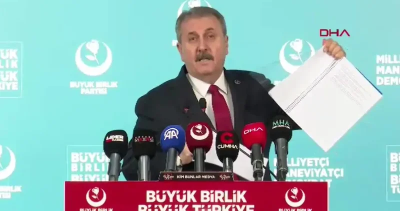 Mustafa Destici DEM Parti nin raporunu yırttı