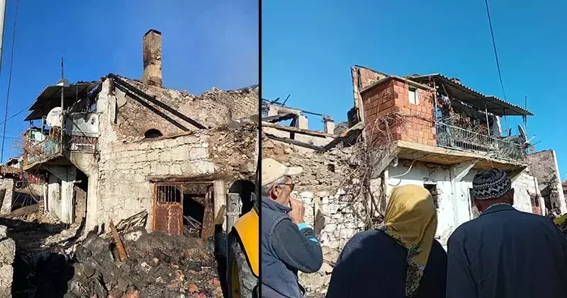 Manisa da evi yanan kadına ulaşılamıyor