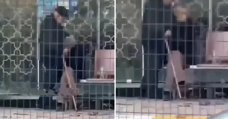 Otobüs durağında mide bulandıran olay! Yaşına başına bakmadan yaptıklarına bakın