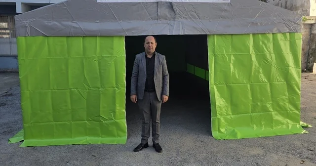 Sazlı Mahallesi ne hayırsever desteği ile taziye çadırı kazandırıldı Aydın Haberleri