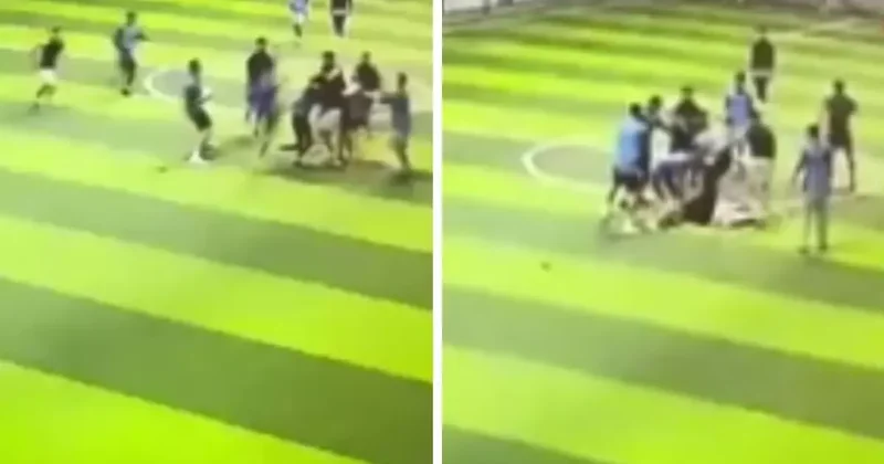 Halı sahada meydan savaşı! Birbirlerine acımadan vurdular