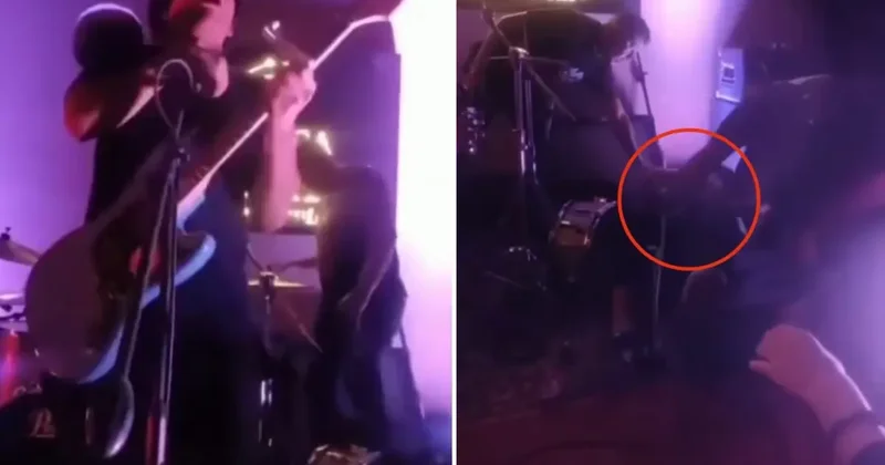 Şarkıcı sahnedeyken elektrik akımına kapıldı